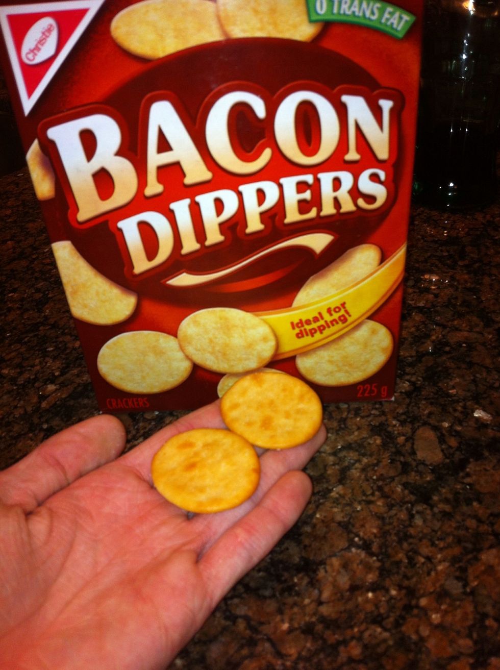 grab out two crackers of your preferred brand of cracker