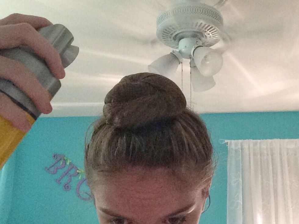 Grab the hair spray and spray your whole hair.