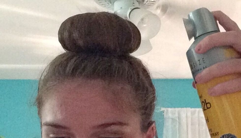 Grab the hair spray and spray your whole hair.