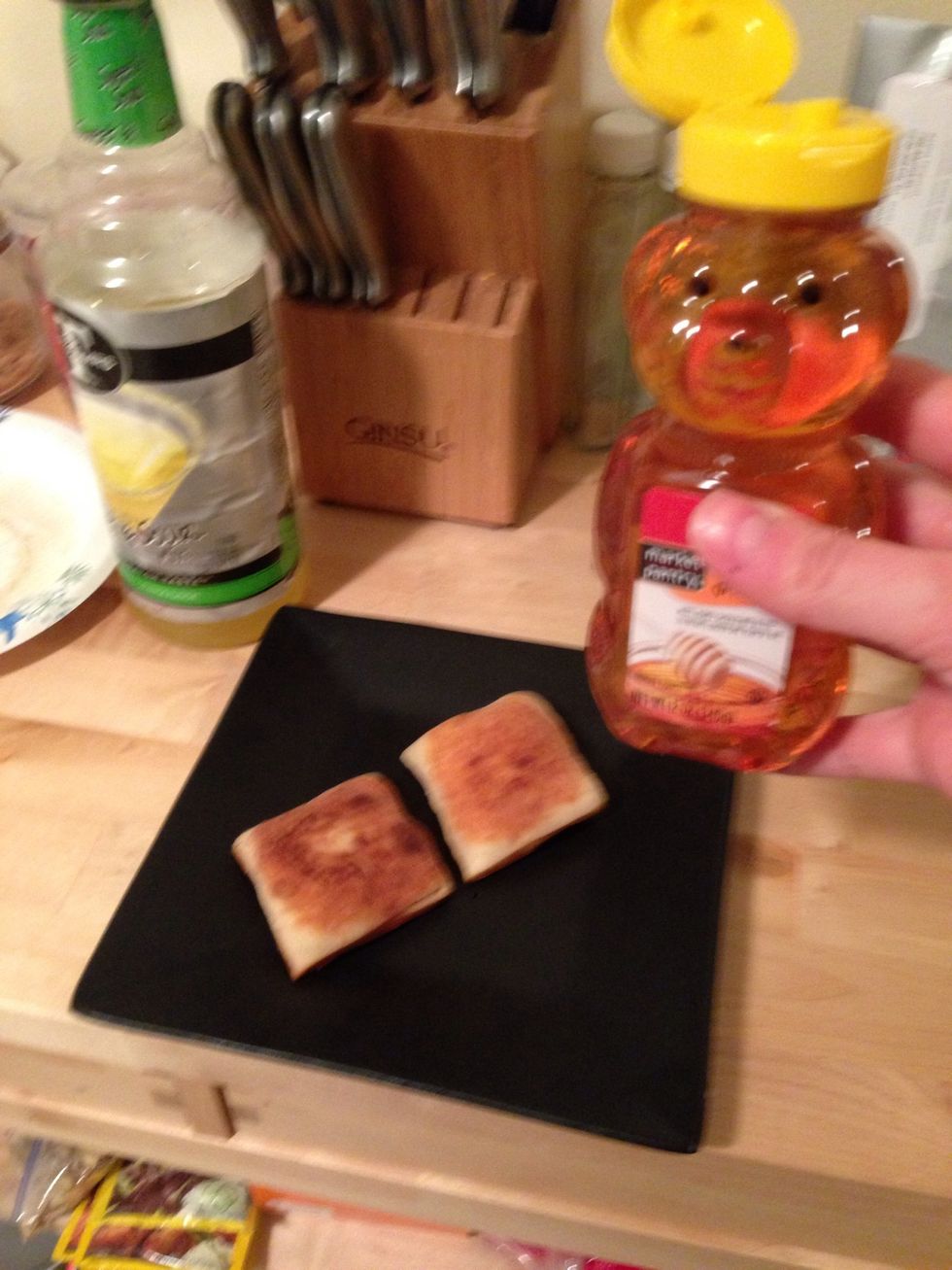 Grab the honey and add to the top of the sopapillas.