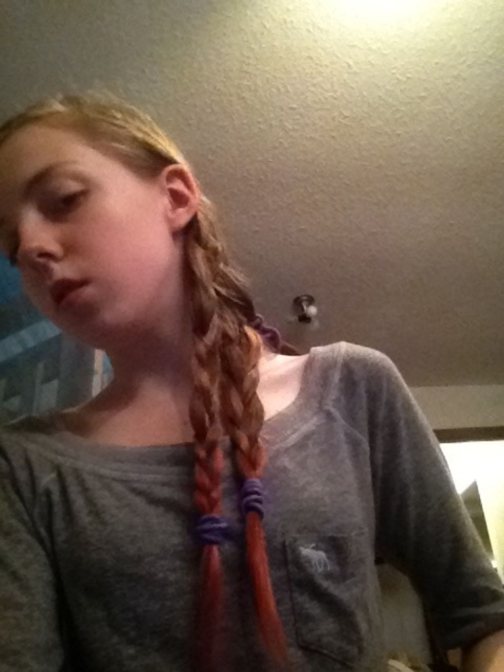 Grab the other section and do another loose 3 strand braid