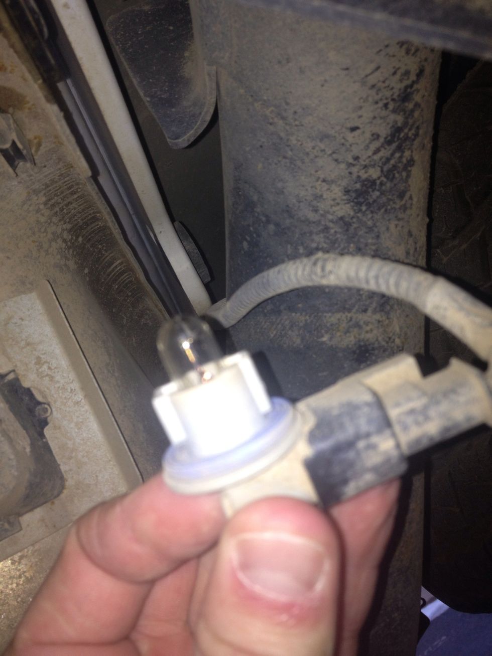 Grab the plug and twist to the left softly (maybe right) once you twist the light should pull out. When I pulled my light out of the socket I was laying down looking up at it and dirt fell in my eyes.