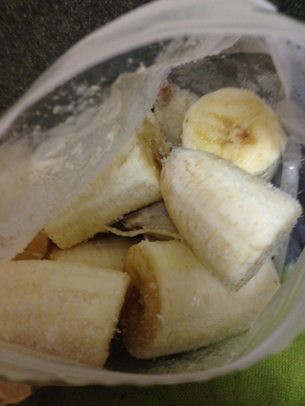 Grab you frozen banana. You can also use ice cream if you don't have or don't like bananas.