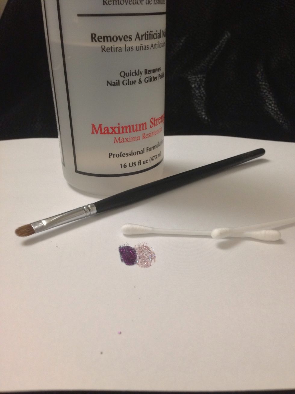 Grab your acetone, nail brush or q-tips, and clean any access nail polish around your nail and cuticle.