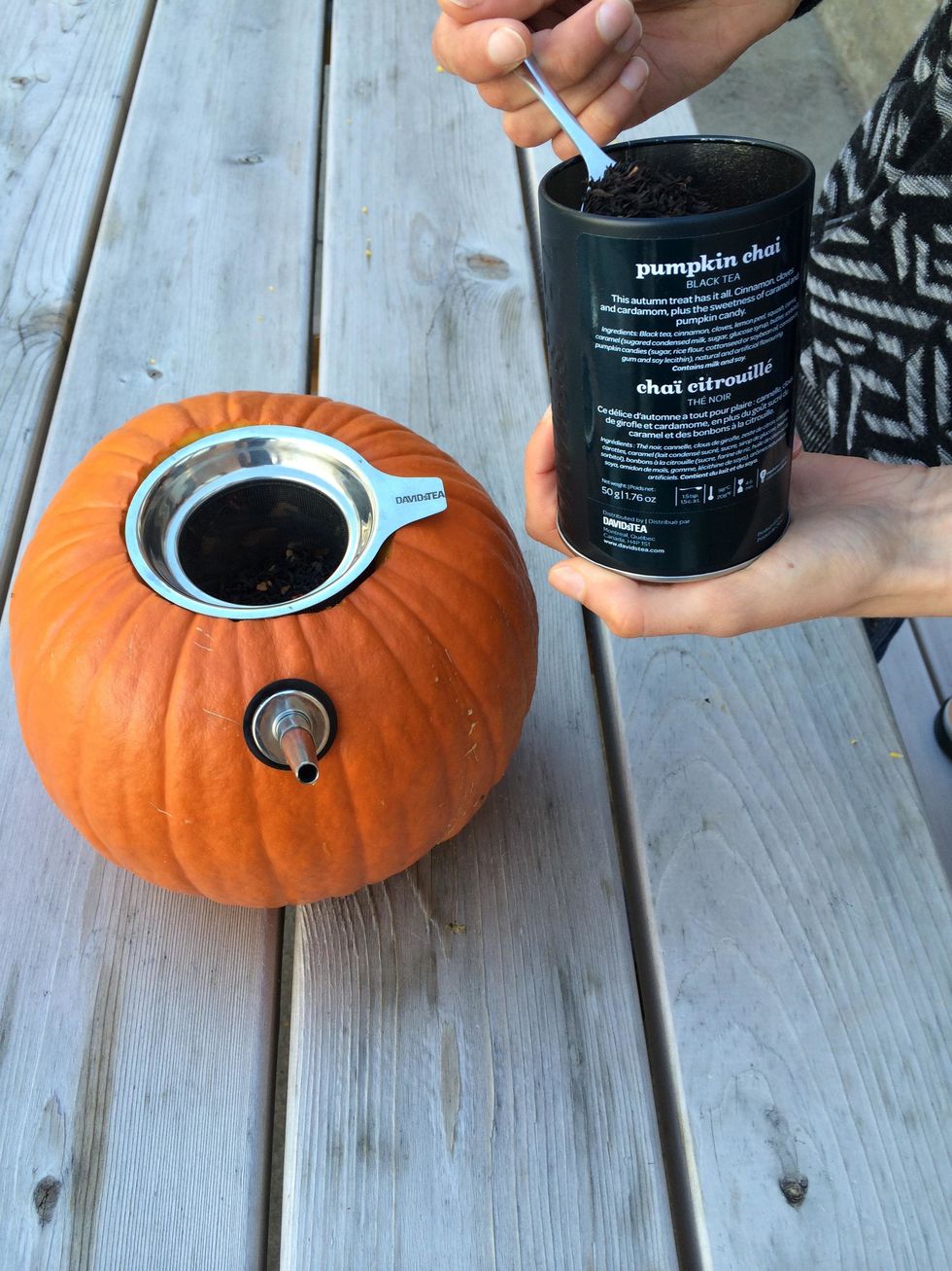Grab your favourite pumpkin tea (we used Pumpkin Chai).