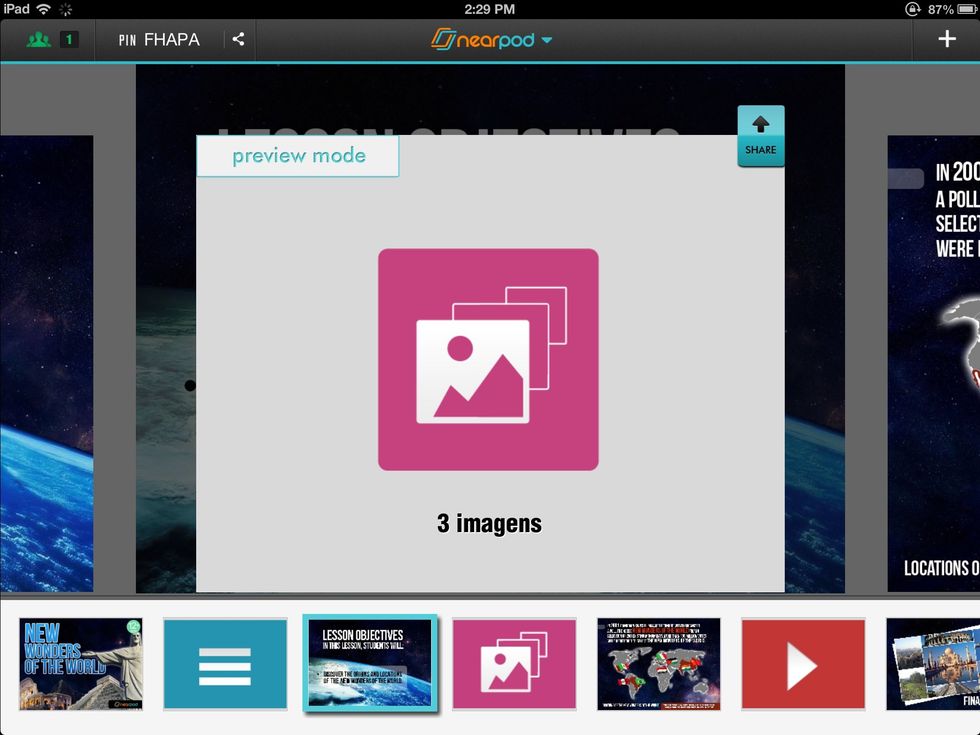 Grab your iPad and log in to the Nearpod app as Teacher, select and launch the presentation. Share the SlideShow with your students.