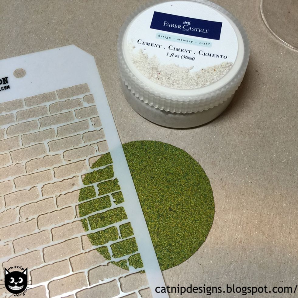 Grab your Tim Holtz Mini Stencil - Bricked and your Texture Paste-Cement...