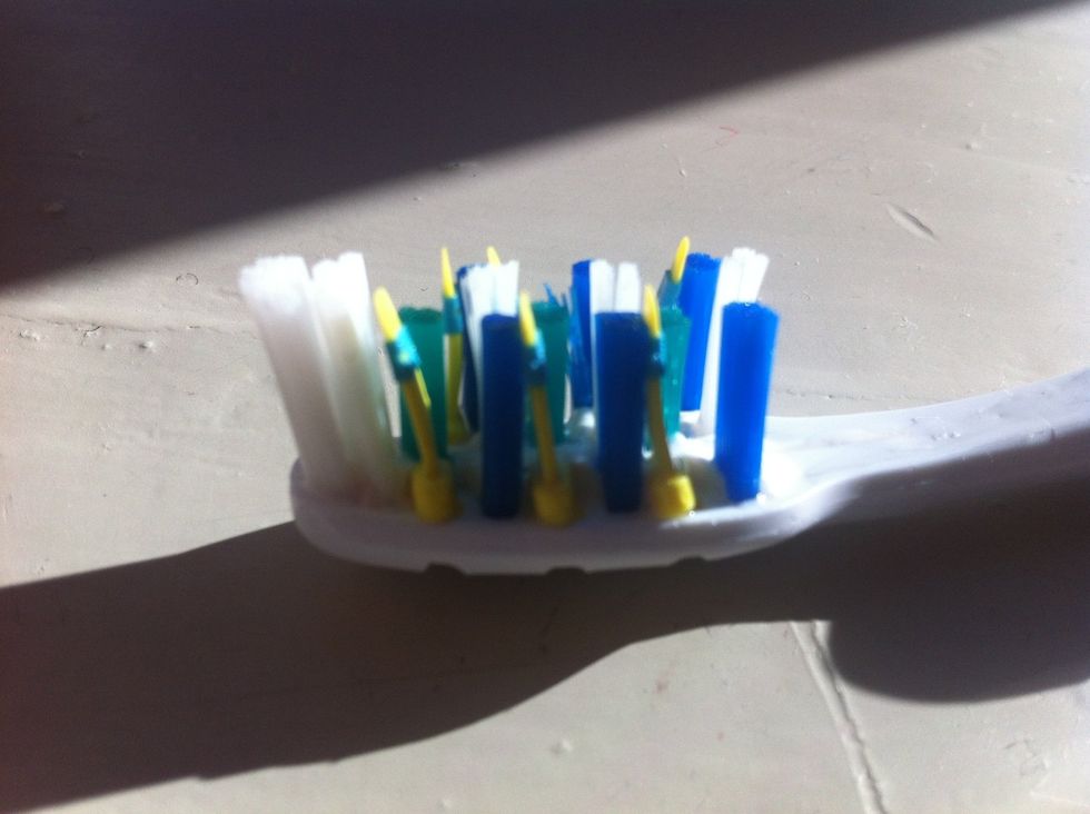 Grab your tooth brush, or you can use a scrub if you prefer but I like the way the tooth brush feels on the lips at this stage I usually end up brushing my teeth too! \u263a