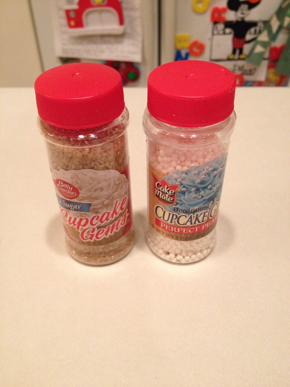 Grab your toppings! For half of my batch I used these fancy sprinkles.