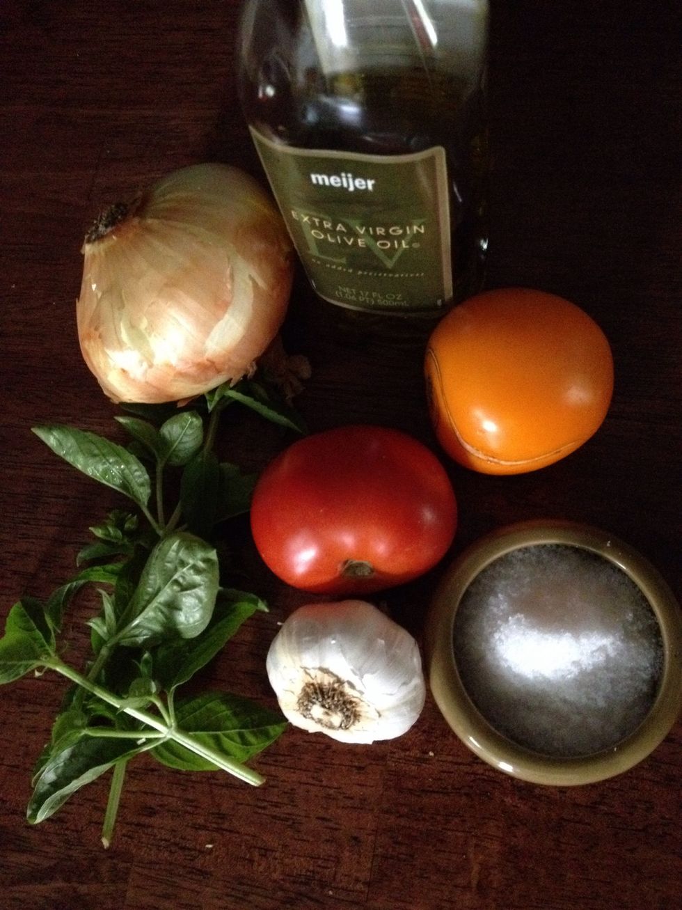 Grabbing ingredients here. As usual, I recommend doing any chopping ahead of time. I omitted carrots and celery this time because we don't have any.