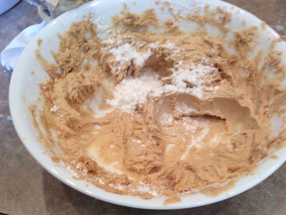 Gradually add in the powdered sugar