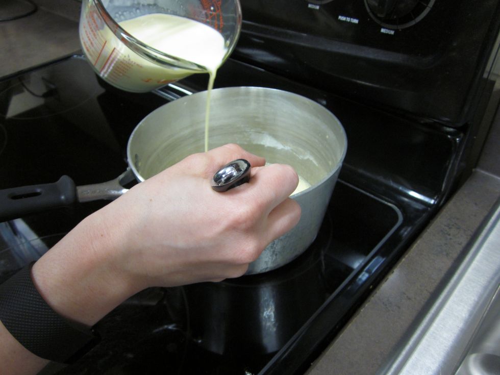 gradually add the egg mixture to the sugar mixture then heat to boiling boil for 1 min