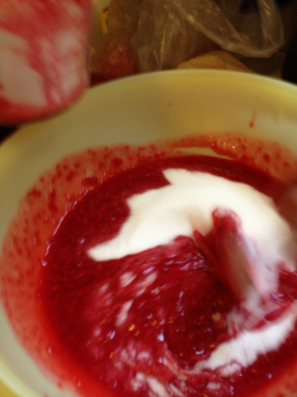 Gradually add the granulated sugar. Mix it all together.