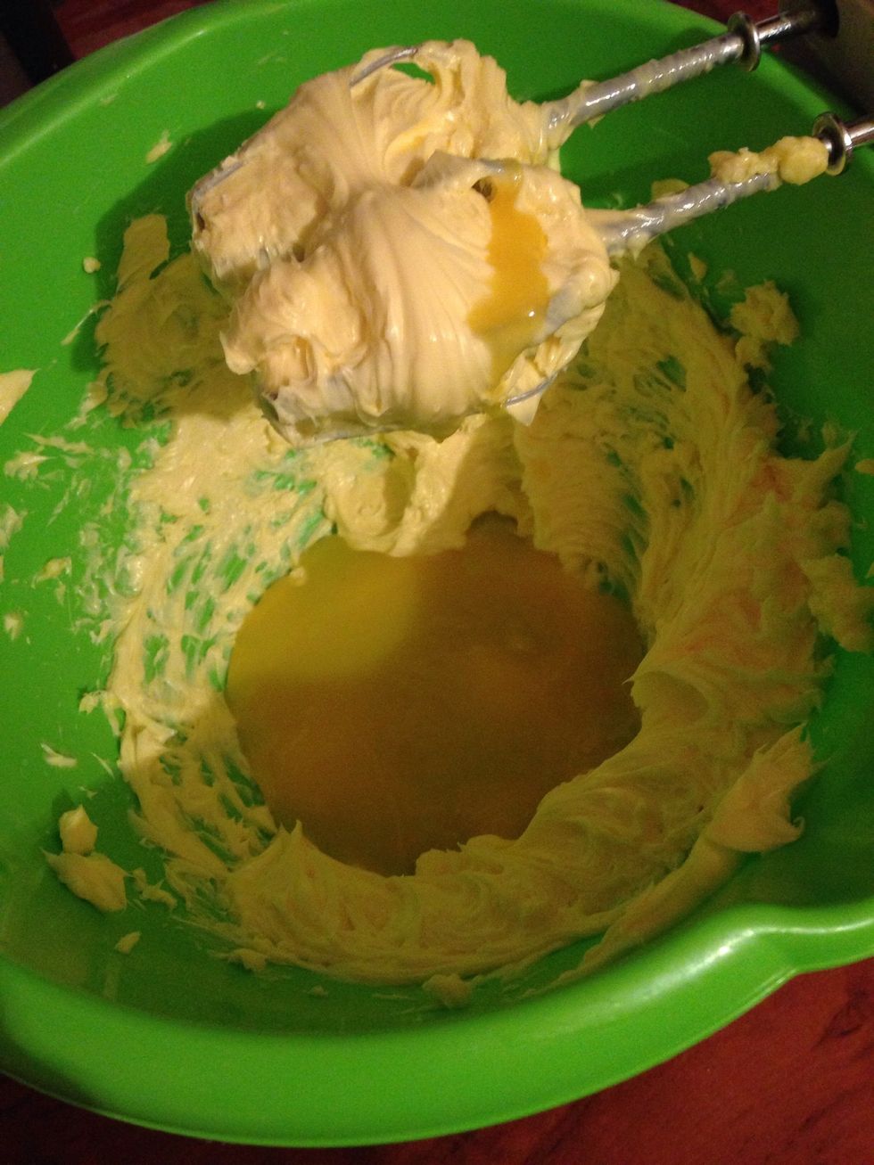 Gradually add the readymade cream and continue beating until it starts to get pale