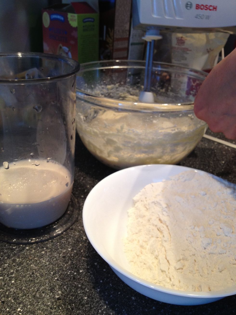 Gradually mix alltogether