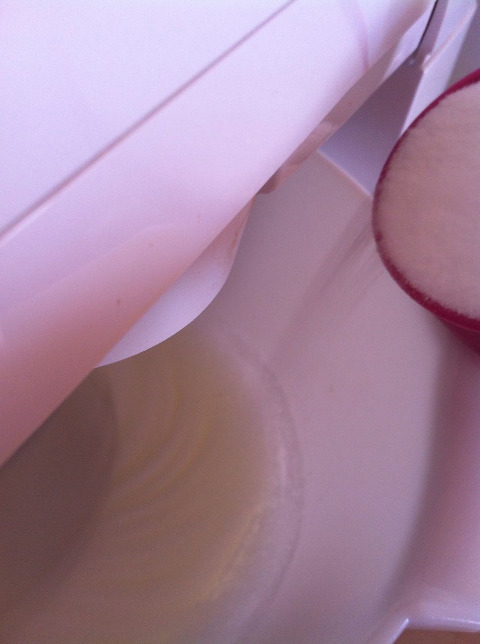 Gradually pour sugar in