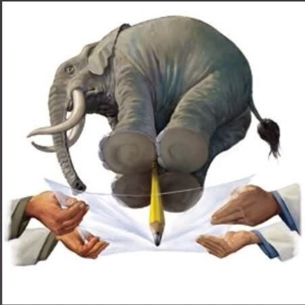 Graphene is the strongest material known to man. Just imagine a sheet one atom thick being strong enough to do what's illustrated in this image. That's how strong graphene is.