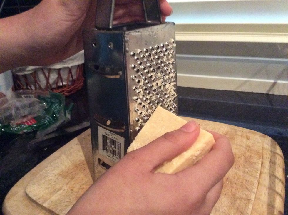 Grate 1/2 a cup of parmesan