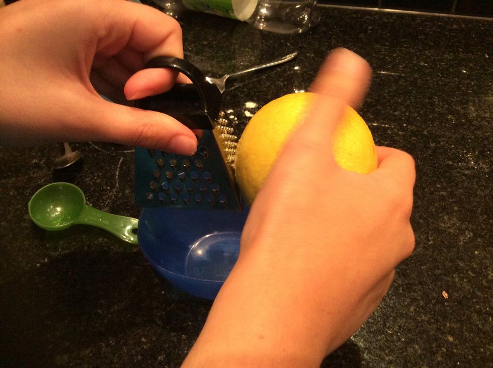 Grate 2 tablespoons of lemon zest