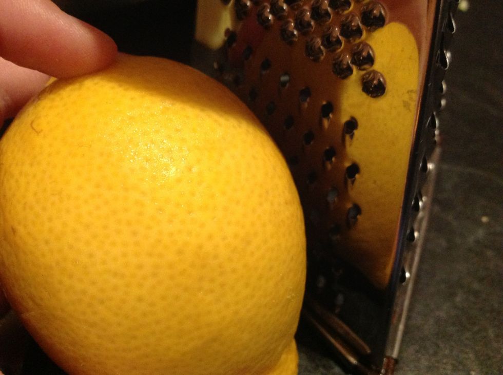 Grate all of the zest off the lemon