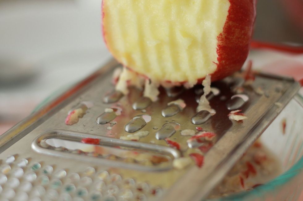 Grate an apple (skin and all, ok maybe not the core ;) onto the oatmeal.
