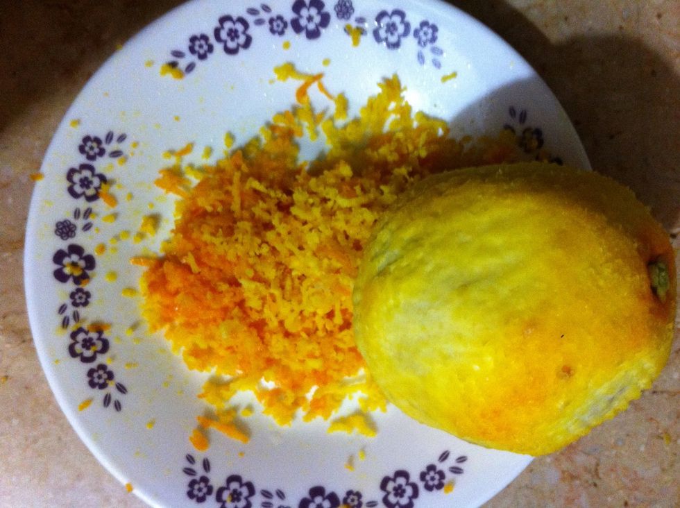 Grate an orange for its zest. It's fragrance is harmlessly intoxicating. Besides givin flavor n aroma to the recipe, it also masks the otherwise unpleasant smell of eggs&butter.It's a panacea of bakin