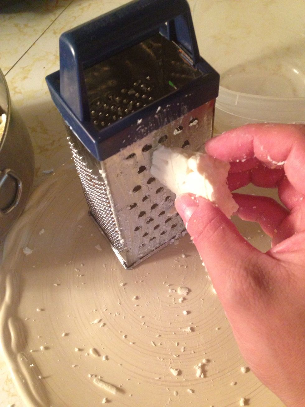 Grate cheese or break it apart with your hands