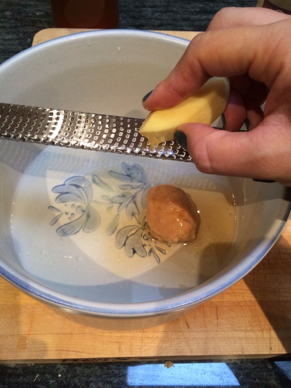 Grate in a tablespoon of fresh ginger.