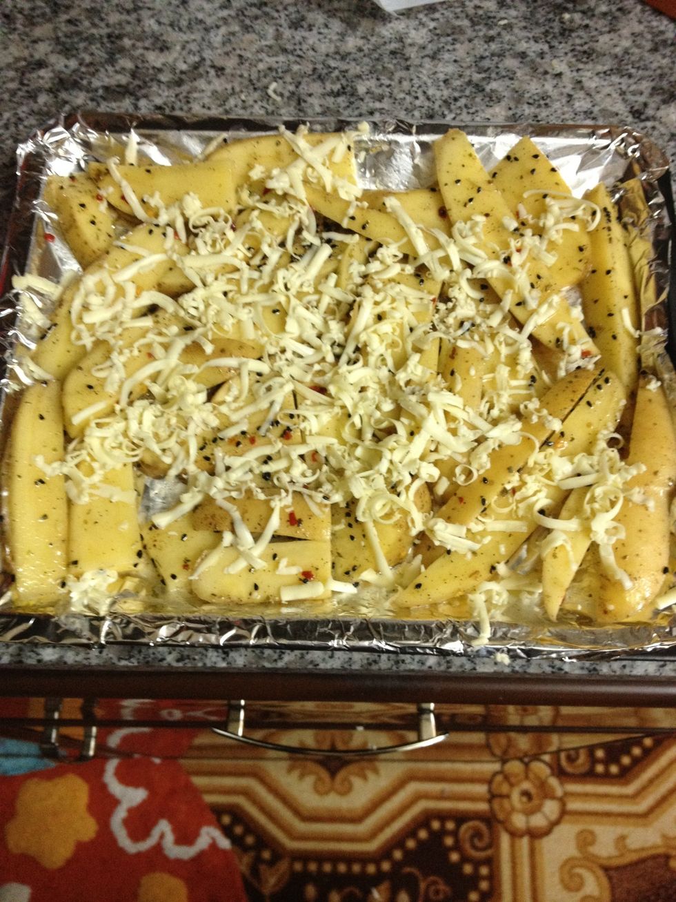 Grate some cheddar cheese
