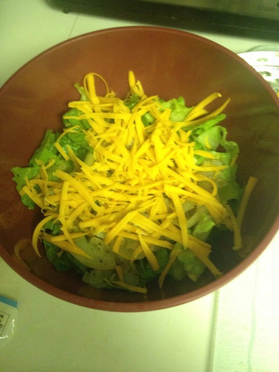 Grate some cheese in there, cheese is delicious.