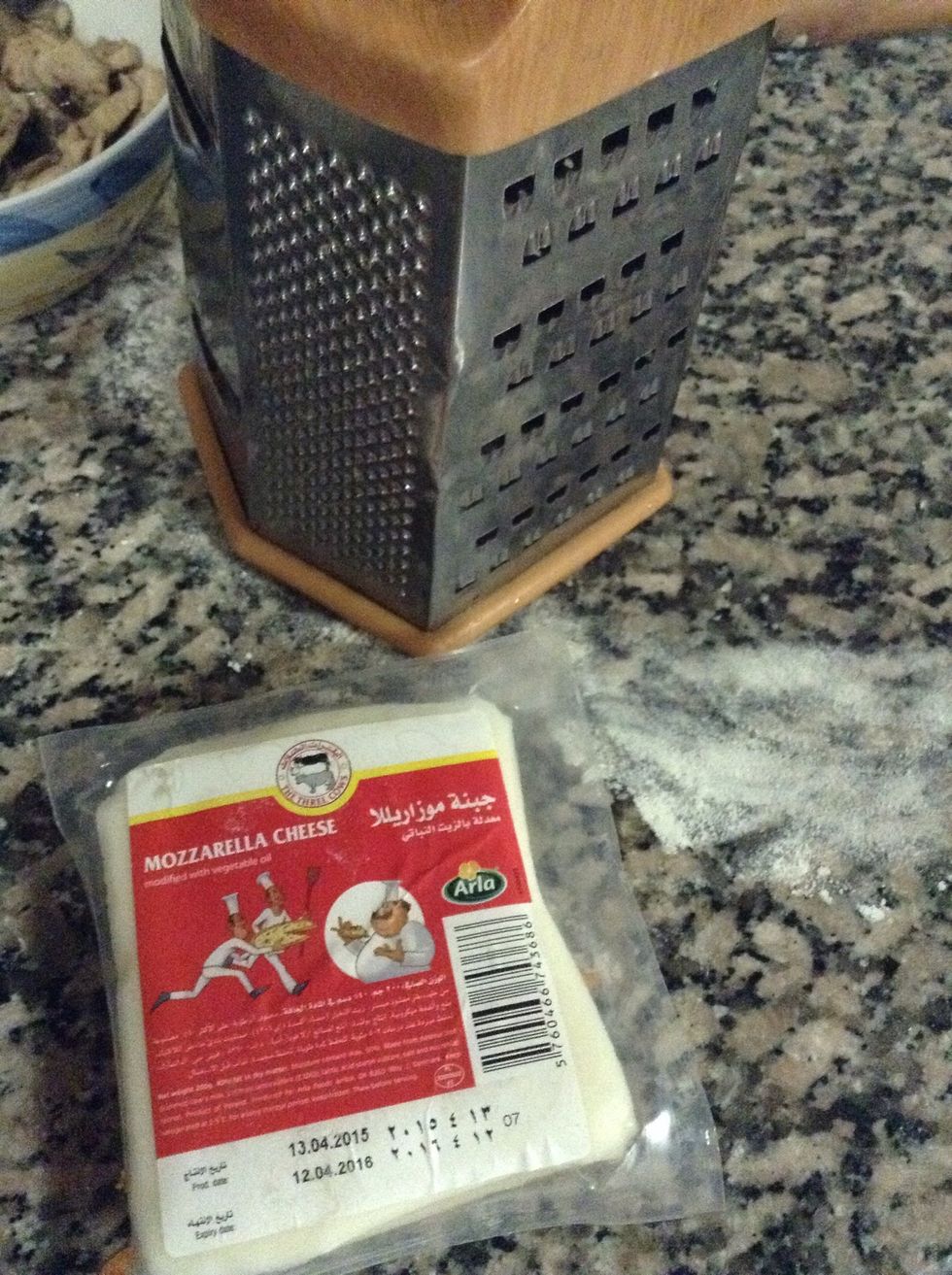 Grate some mozzarella cheese on it