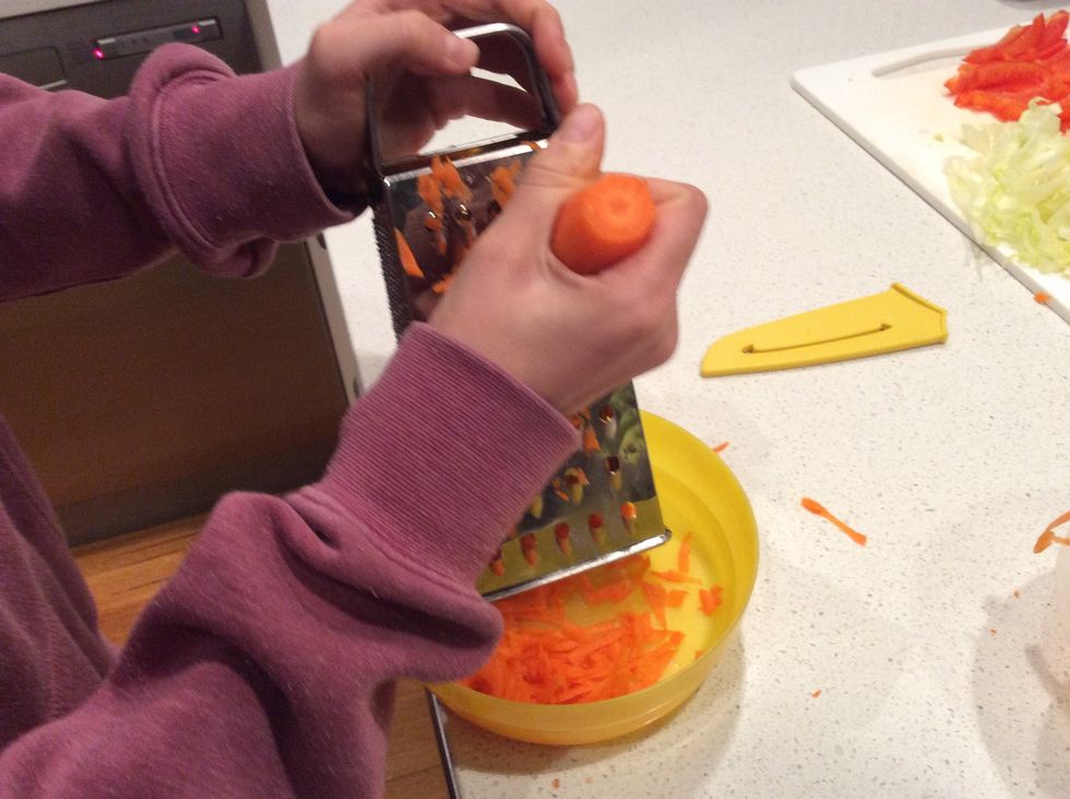Grate the carrot into a bowl