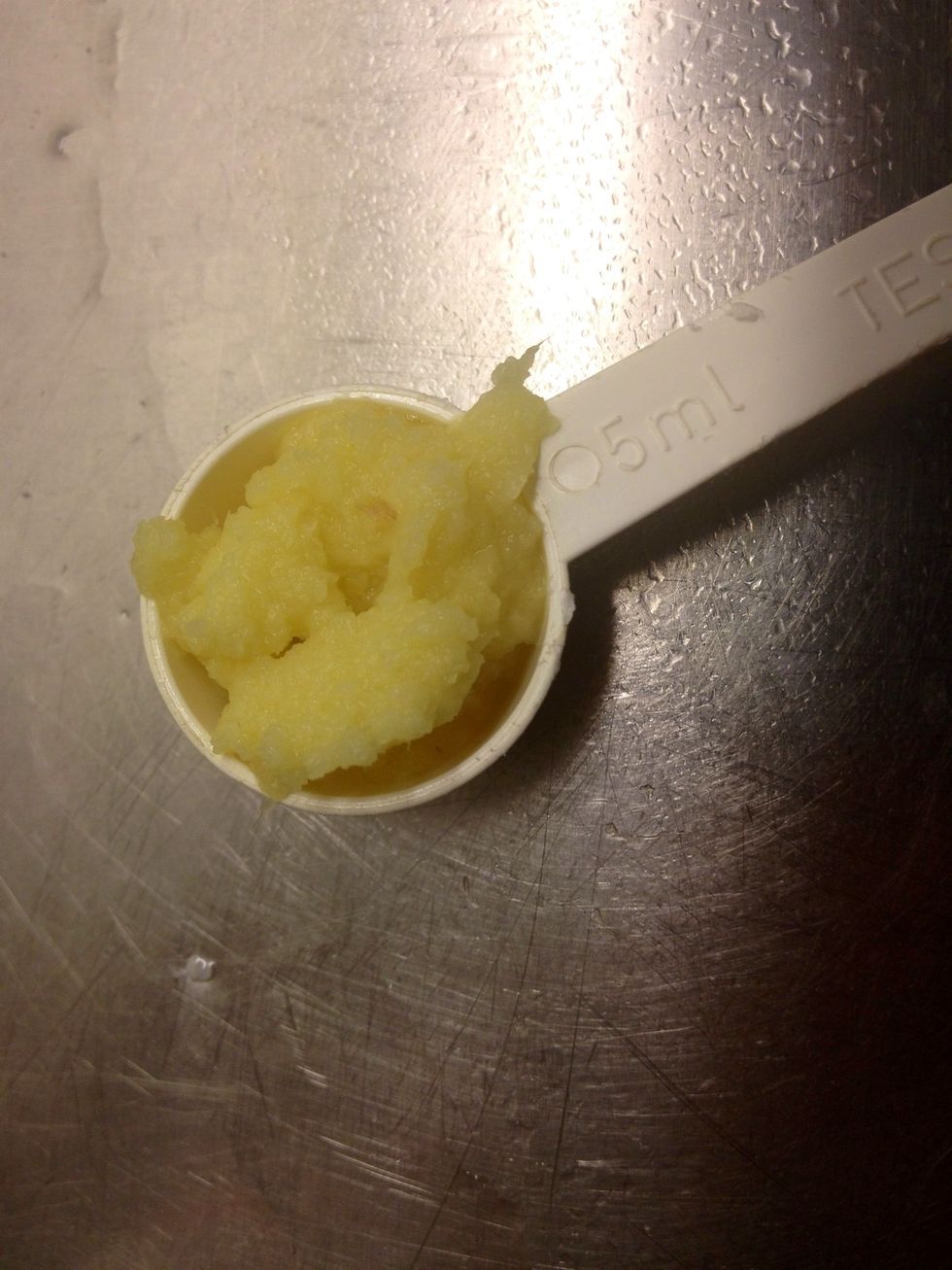 Grate the ginger and measure up 2 teaspoons.