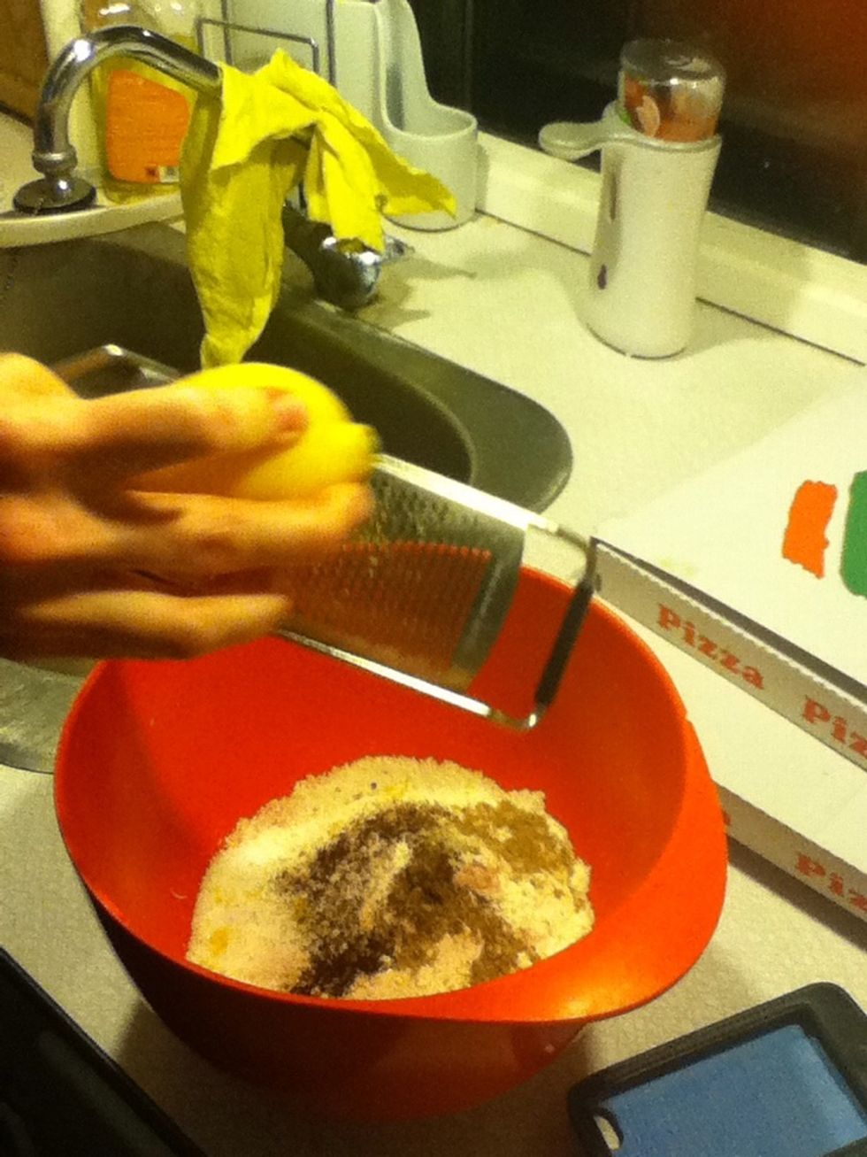 Grate the lemon peel