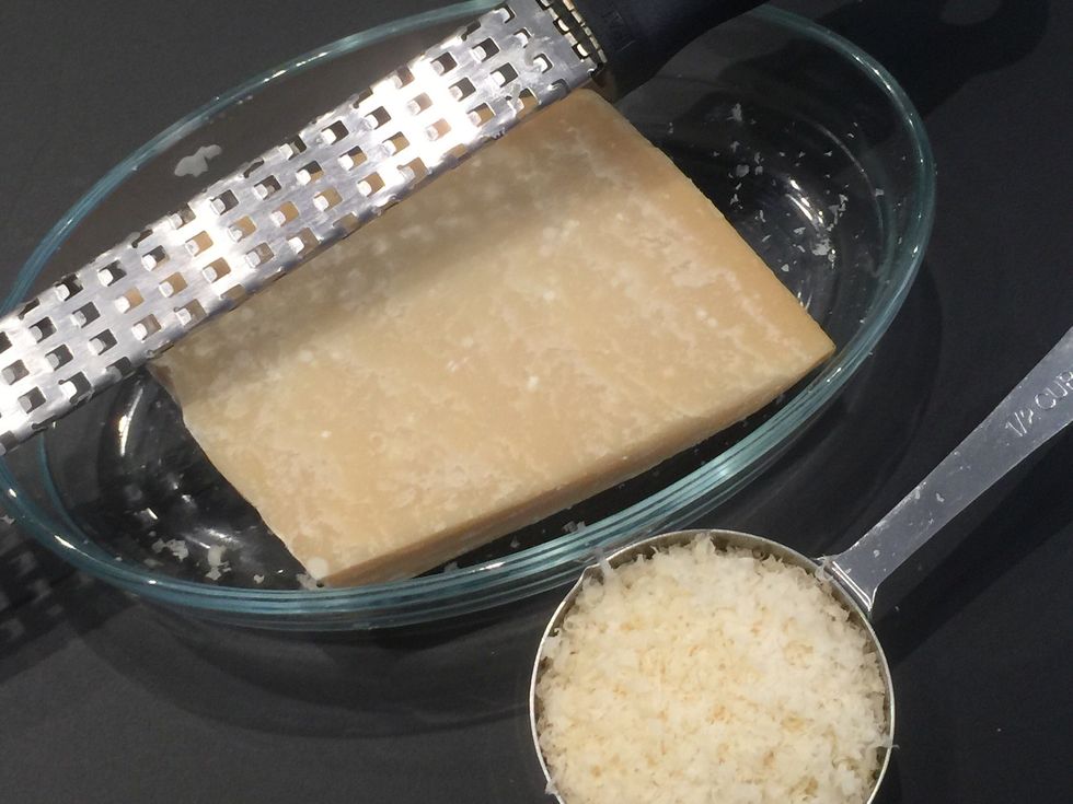 Grate the Parmesan cheese