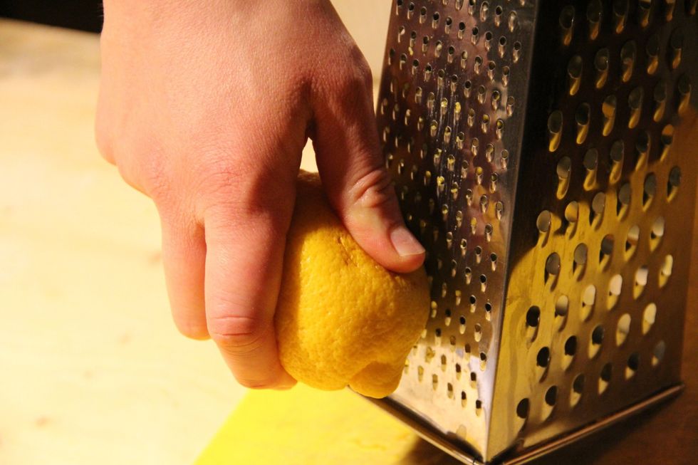 Grate your lemon for some zest