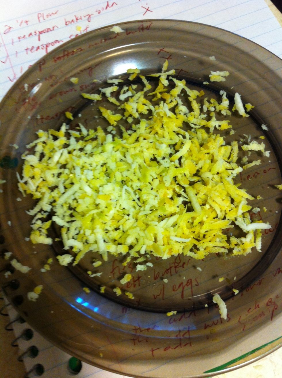 Grate your lemon skin