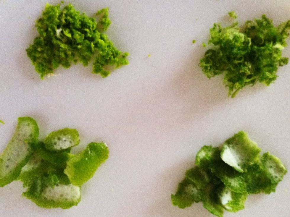 Grated, rasped, and sliced rind.