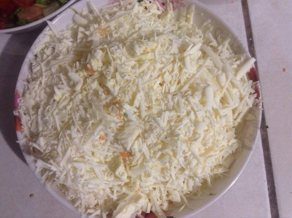 Grated white cheese.