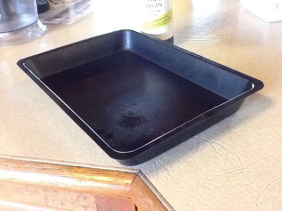 Grease a 18cm by 28cm baking pan.