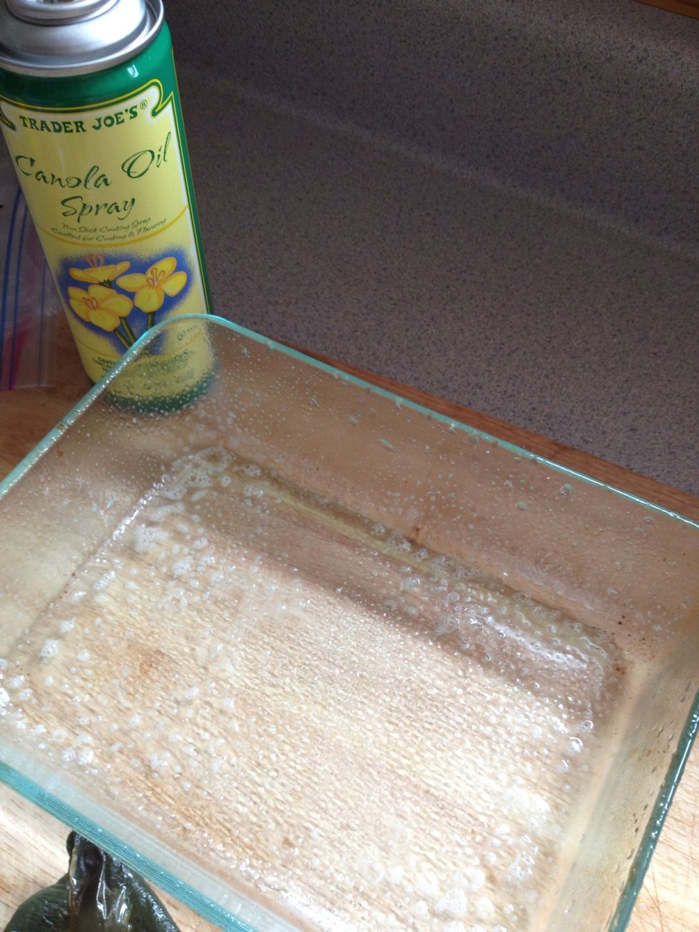 Grease a baking dish and preheat the oven to 350