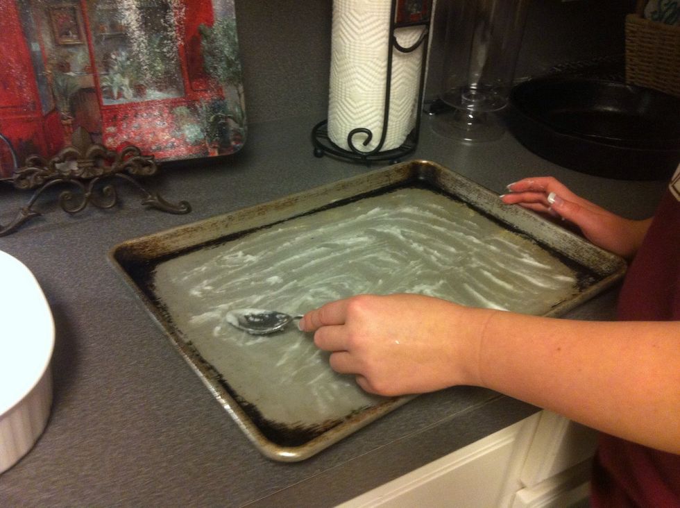Grease a cookie sheet with coconut oil