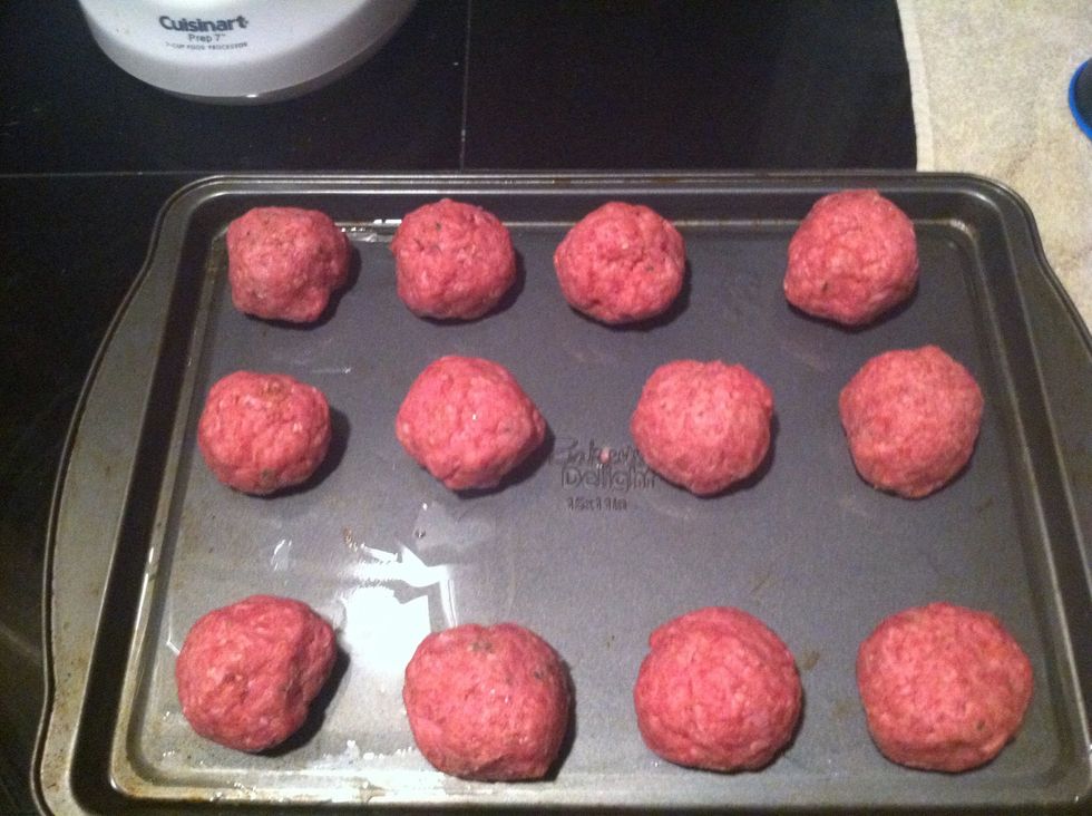 Grease a pan and heat a oven up to 350 degrees. Put them in the oven for 20 minutes