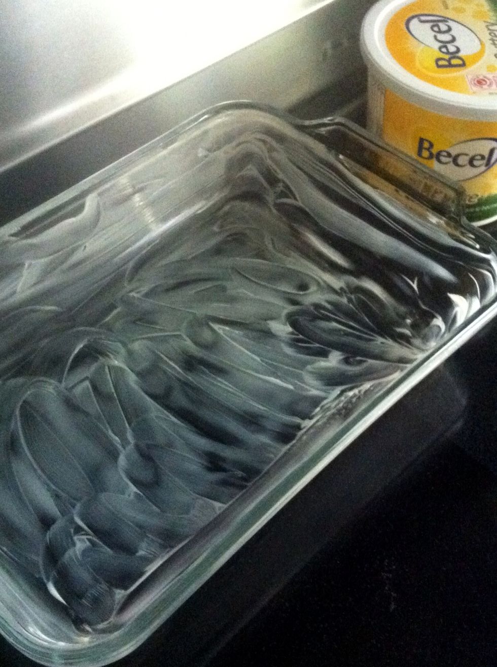 Grease an oven-proof pan