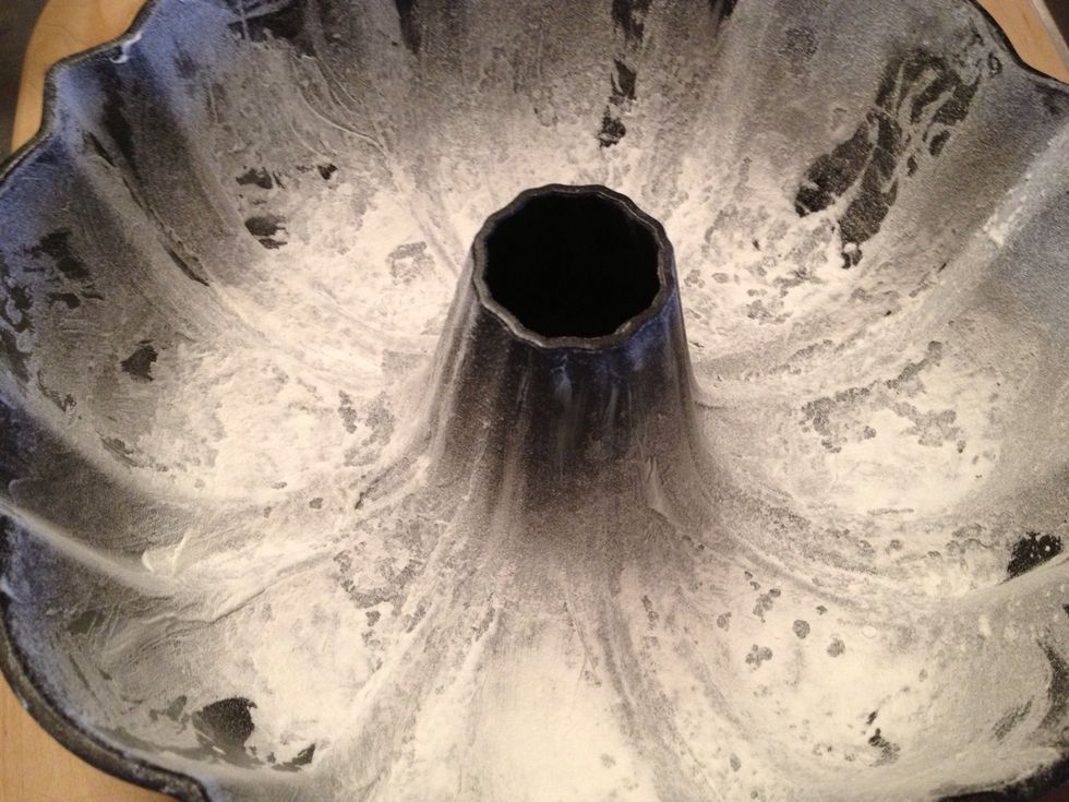 Grease and flour bundt pan