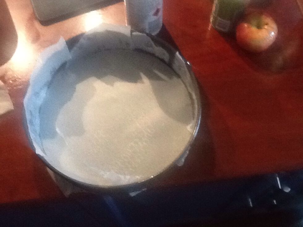 Grease and line 26cm springform pan.