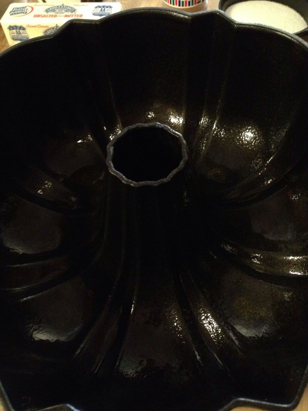 Grease or spray bundt pan
