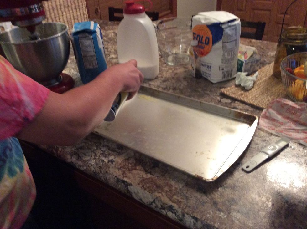Grease the 15x11 by 1inch pan