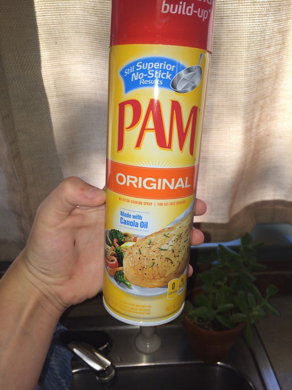 Grease the bottom of the pan with cooking spray.