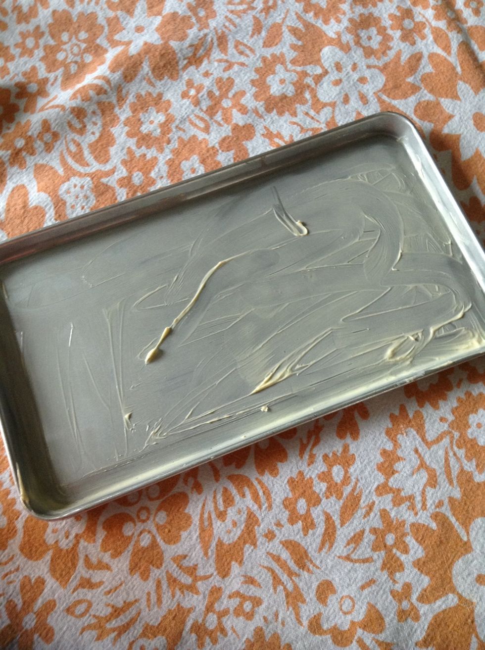 Grease the pan with butter and flour